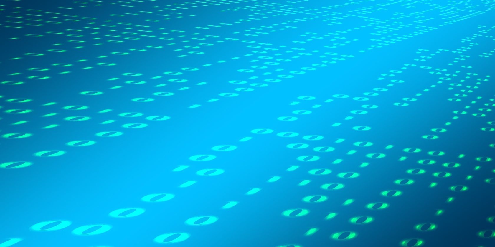 A Line of Binary Numbers on a Blue Screen