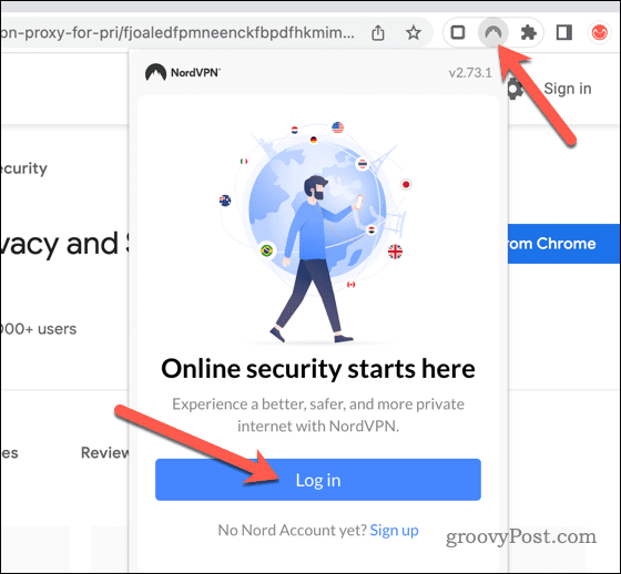 ورود به NordVPN در کروم