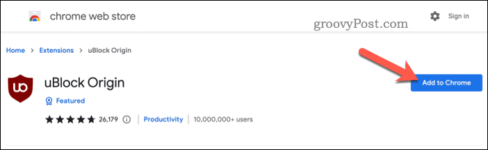 uBlock Origin را در کروم نصب کنید