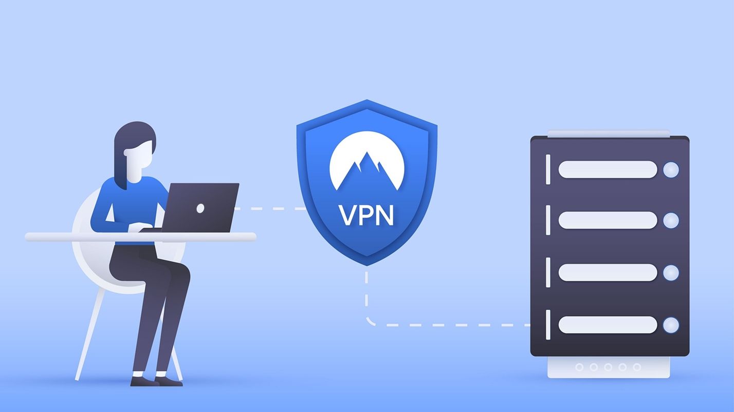 تصویر کارتونی اتصال VPN.