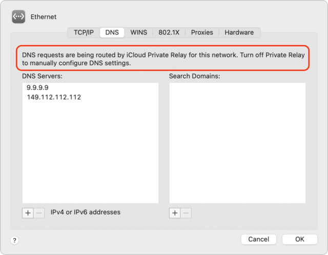 iCloud Private Relay سرورهای DNS را نادیده می گیرد