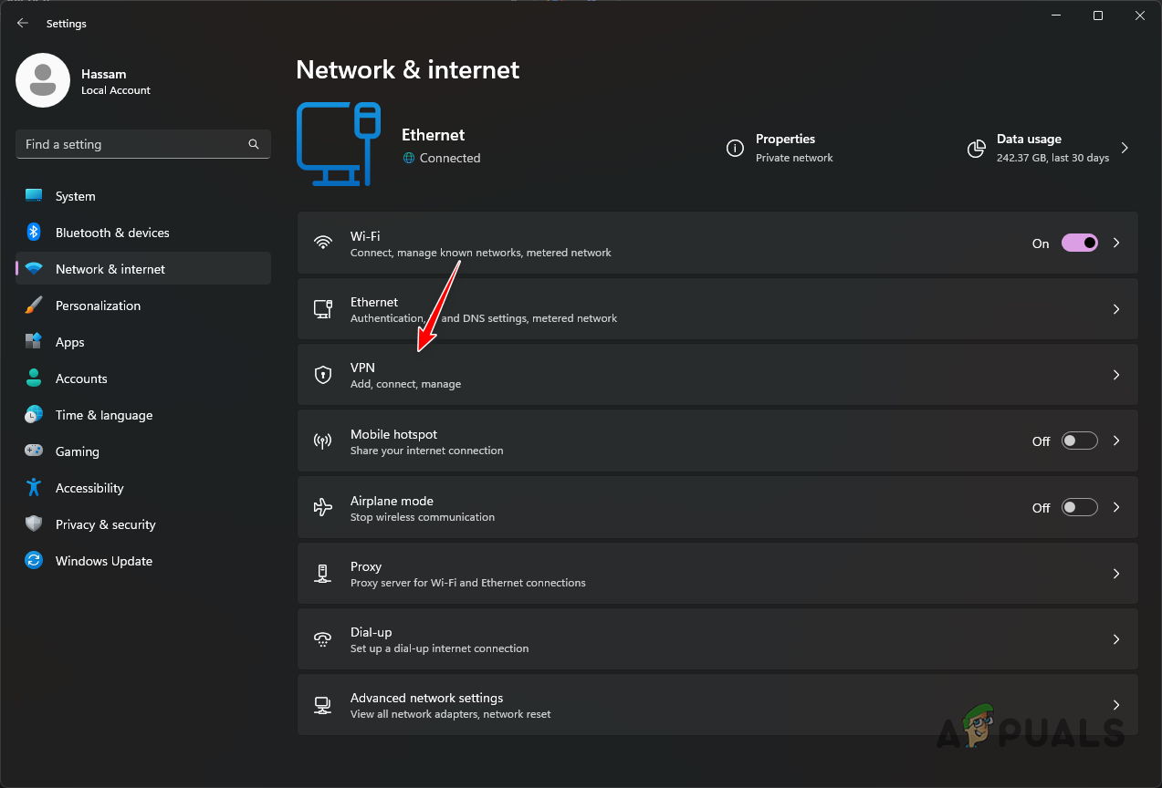 تنظیمات VPN