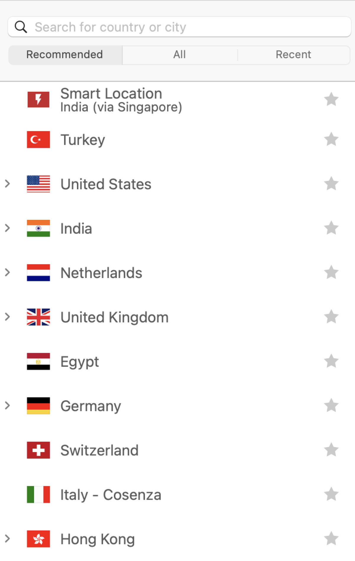 لیست سرورهای ExpressVPN