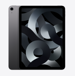 iPad در فضای خاکستری با طراحی خاکستری روی صفحه نمایش