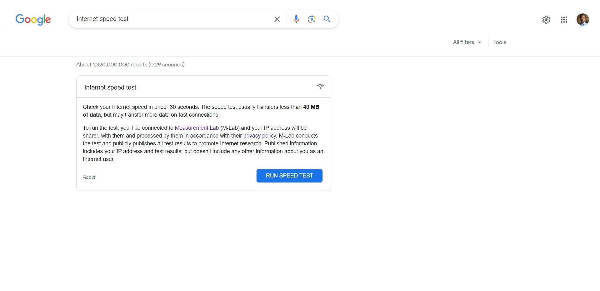 قابلیت تست سرعت اینترنت Google-M-Lab