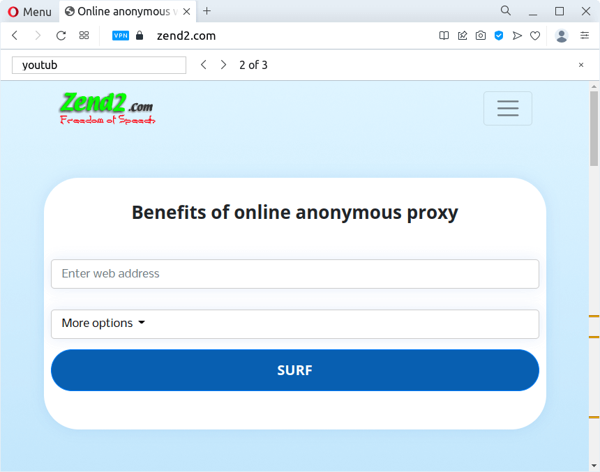 Zend2 - پروکسی ناشناس آنلاین