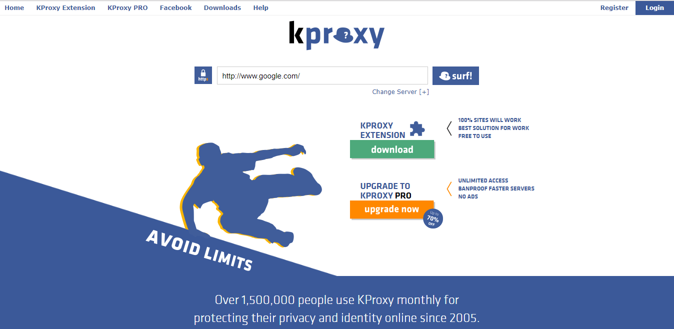 Kproxy - پروکسی وب ناشناس رایگان